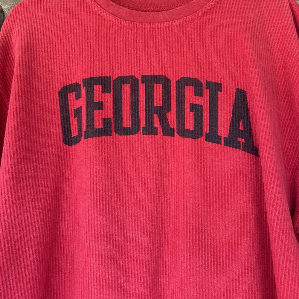 Women's Pressbox Georgia Bulldogs Comfy Cord Wash Pullover Sweatshirt‎  Xl - Picture 2 of 5